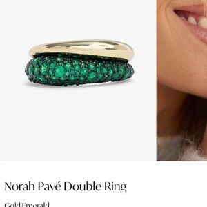 NWT Melinda, Norah doubles  ring  Emerald 7